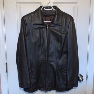 Danier chocolate brown leather jacket, XS